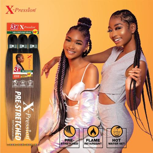SB 3X X-PRESSION PRE-STRETCHED BRAID 58 RAINBOW