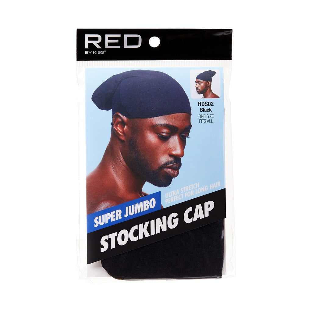 RED Stocking Cap Super Jumbo Black HDS02