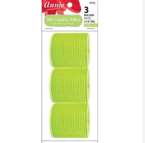 Annie Self-Gripping Hair Rollers 2 1/4 Inch, 3 Count, Green