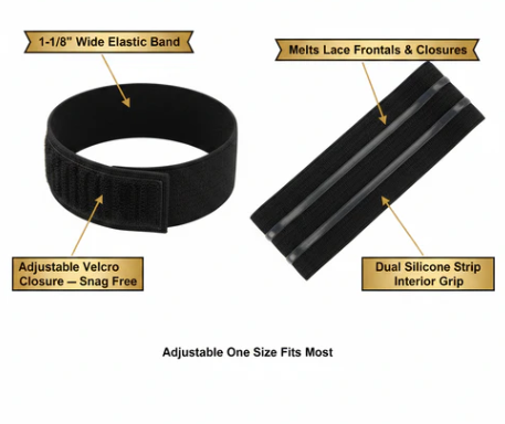 Annie Velcro Wig Band Silicone Grip 3cm, 1 Count, Black Add to cart