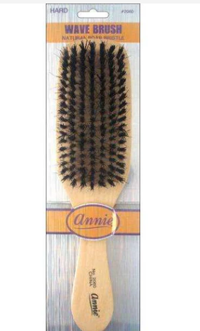 Annie Hard Wave Boar & Nylon Bristle Brush, Light Brown