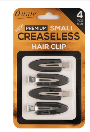 Annie Premium Creaseless Hair Clips Small, 4 Count, Black