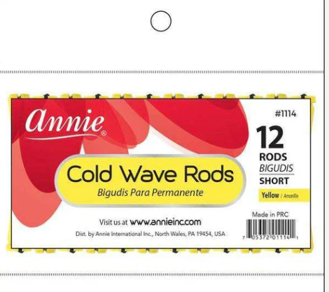 Annie Cold Wave Rods Short 3/16 Inch, 12 Count, Yellow