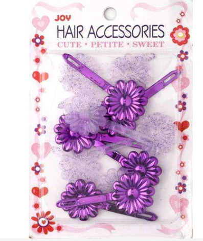 Joy Daisy Barrette 12ct Asst Purple