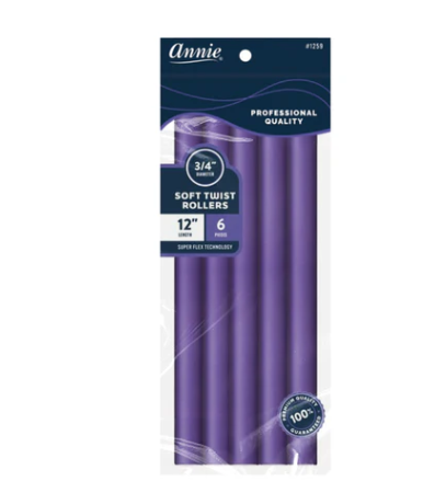 Annie Soft Twist Rollers 3/4 Inch, 10 Count Value Pack, Purple