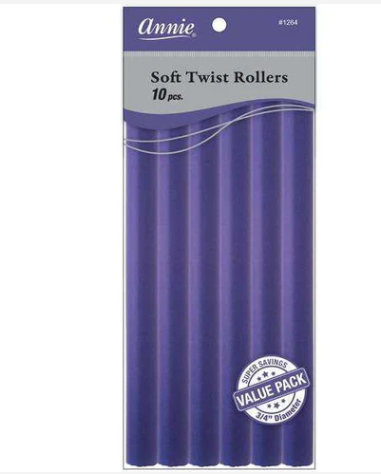 Annie Soft Twist Rollers 3/4 Inch, 10 Count Value Pack, Purple