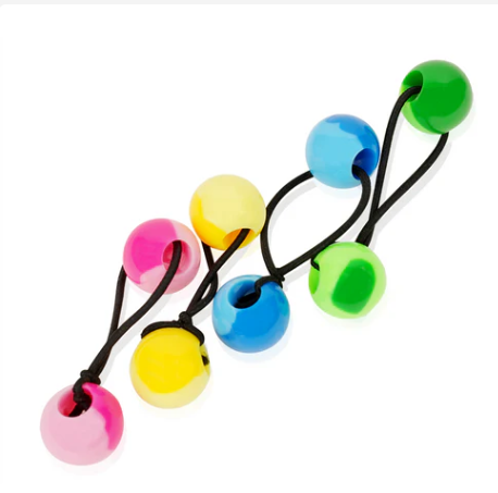 Joy Twin Beads Ponytailers 20mm, 8 Count, Two Tone Assorted Color