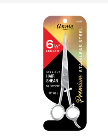 Annie Ice Tempered Stainless Steel Hair Shears 6.5 Inch, 1 Count, Silve