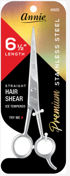 Annie Ice Tempered Stainless Steel Hair Shears 6.5 Inch, 1 Count, Silve