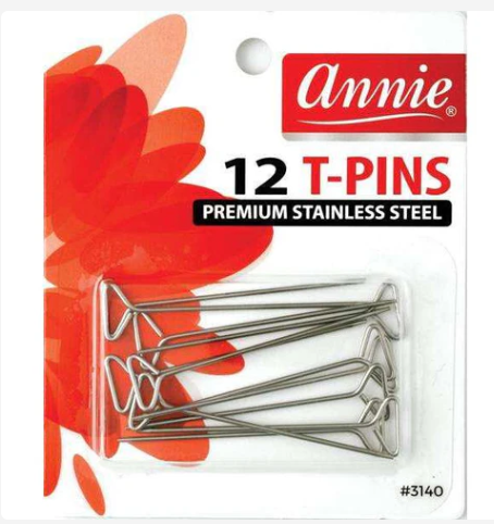 Annie Hair T-Pins, 12 Count, Silver