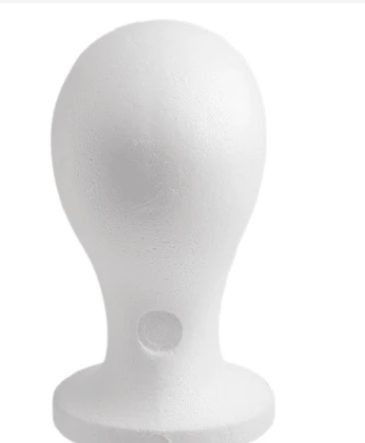 Annie Polystyrene Foam Wig Head Tall 10.5 Inch, 1 Count, White