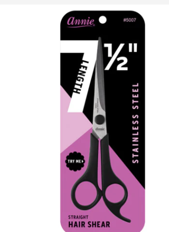 Annie Stainless Steel Hair Shears 7.5 Inch, 1 Count, Black