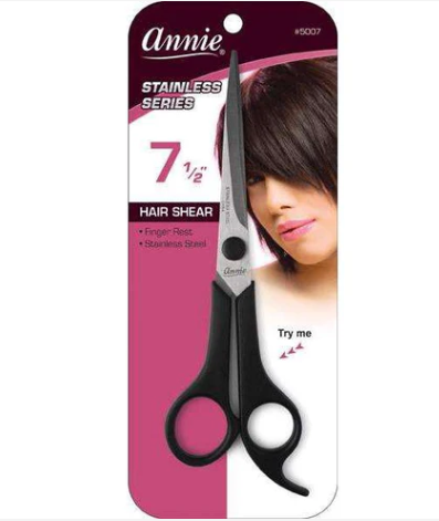 Annie Stainless Steel Hair Shears 7.5 Inch, 1 Count, Black