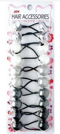 Joy Twin Beads Ponytailer 10ct Asst Gray