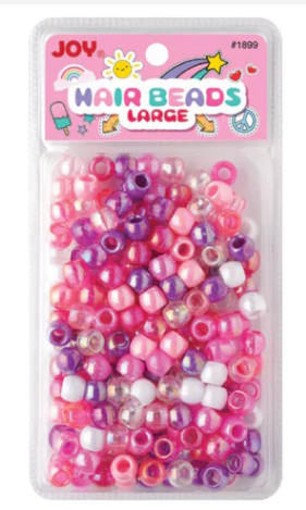 Joy Round Hair Beads Large, 240 Count, Assorted Purple & Pink