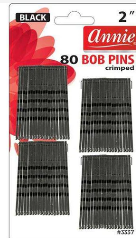 Annie Bob Pins Crimped 2 Inch, 80 Count, Black