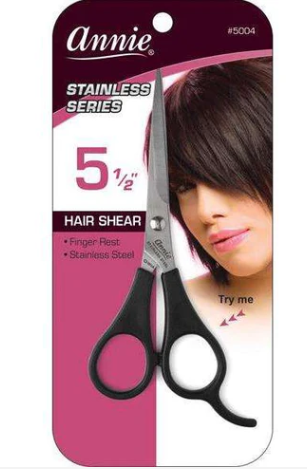 Annie Stainless Steel Hair Shears 5.5 Inch, 1 Count, Black