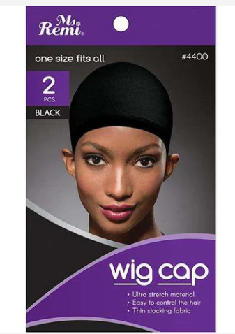 Ms. Remi Wig Cap, 2 Count, Black