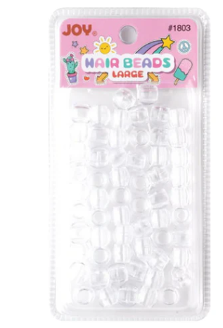 Joy Round Hair Beads Large, 60 Count, Clear