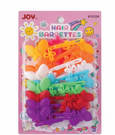 Joy Butterfly Hair Barrettes, 10 Count, Assorted Colors