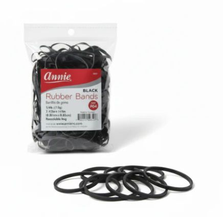 Annie Hair Rubber Bands 3 1/2 Inch x 1/4 Inch, 1/4lb Bag, Black Add to cart