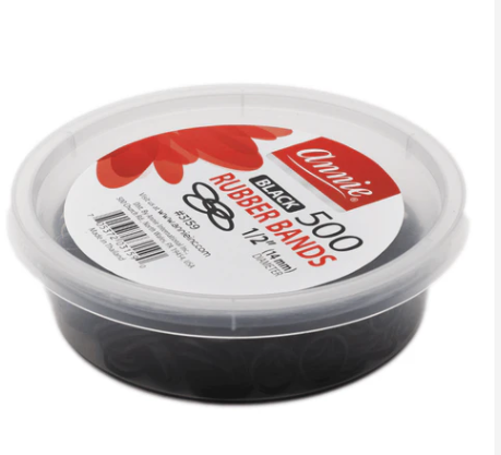 3159-ANNIE RUBBER BANDS 500CT BLACK