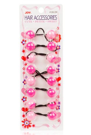 Joy Twin Beads Ponytailers 20mm, 8 Count, Two Tone Pink