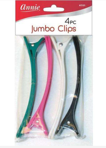 Annie Jumbo Hair Clips 5 3/4 Inch, 4 Count, Assorted Colors