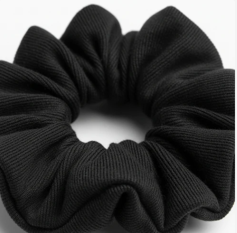 Annie Elastic Fabric Hair Scrunchies, 3 Count, Black