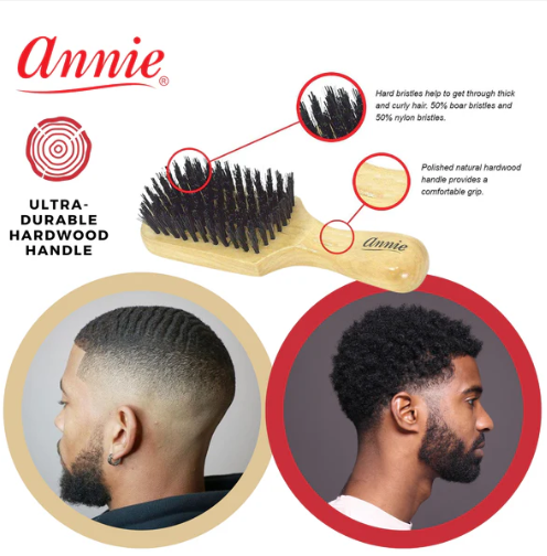 Annie Hard Club Brush Boar & Nylon Bristle, Light Brown