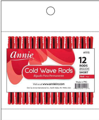 Annie Cold Wave Rods Short 1/10 Inch, 12 Count, Red