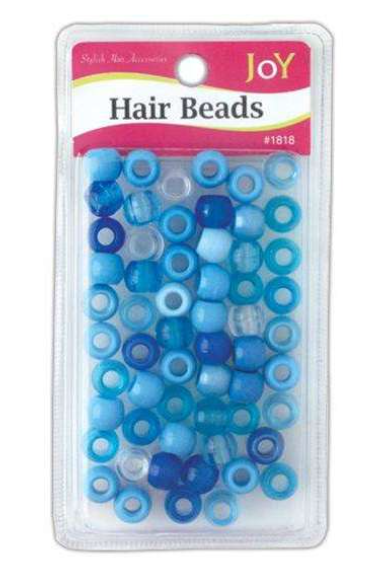 Joy Round Hair Beads Large, 60 Count, Assorted Blue