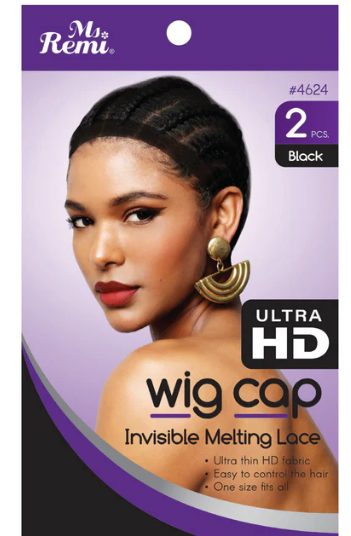 MS. REMI HD INVISIBLE MELTING WIG CAP 2PC, BLACK