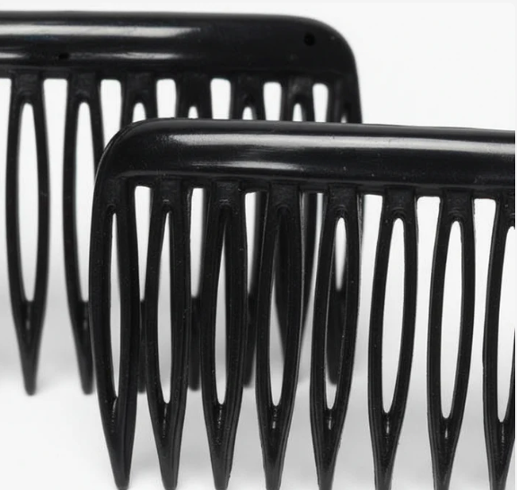 Annie Side Combs Small, 4 Count, Black