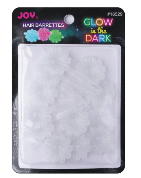 Joy Barrettes Glow-in-the-Dark, 12 Pieces, White Daisy