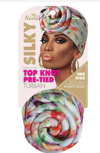 Ms. Remi Silky Top Knot Pre-Tied Turban, 1 Count, Assorted Patterns
