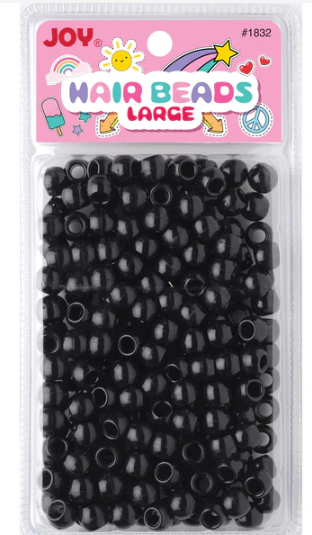 Joy Round Hair Beads Large, 240 Count, Black