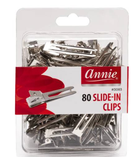 Annie Slide-In Metal Hair Clips, 80 Count, Silver