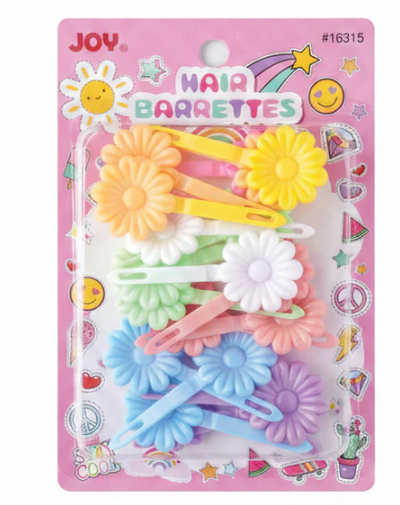 Joy Daisy Hair Barrettes, 10 Count, Assorted Pastel
