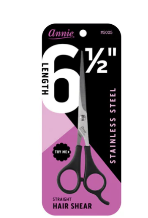 Annie Stainless Steel Hair Shears 6.5 Inch, 1 Count, Black