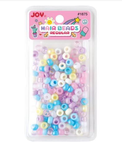 Joy Round Hair Beads Regular Size, 200 Count, Assorted Pastel