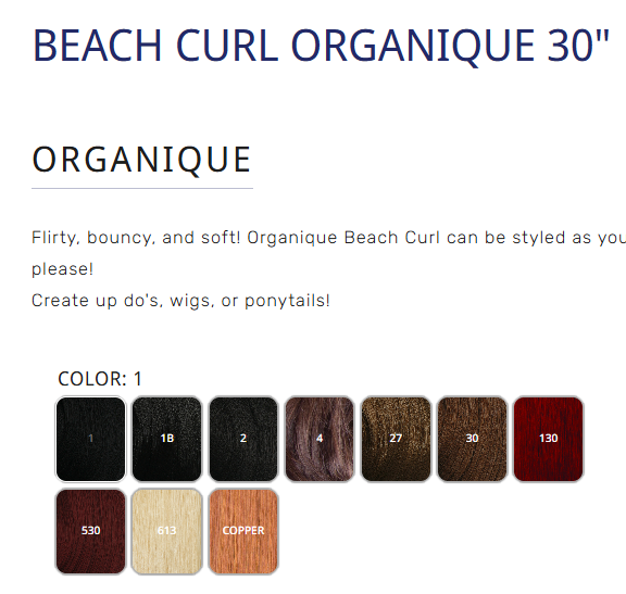 Milky Way Weave Organique Beach Curl 30"