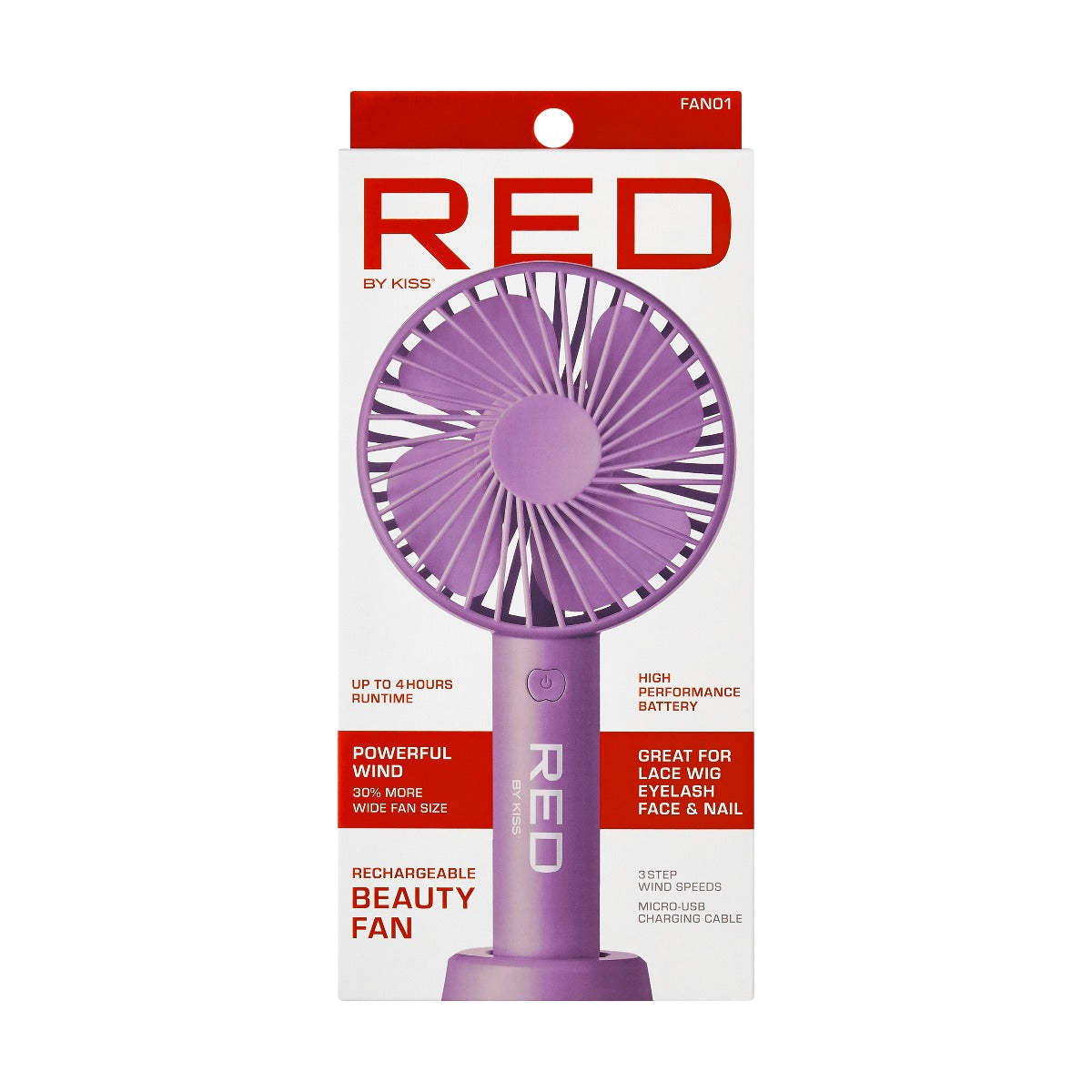FAN10 RED TURBO BEAUTY FAN WHITE
