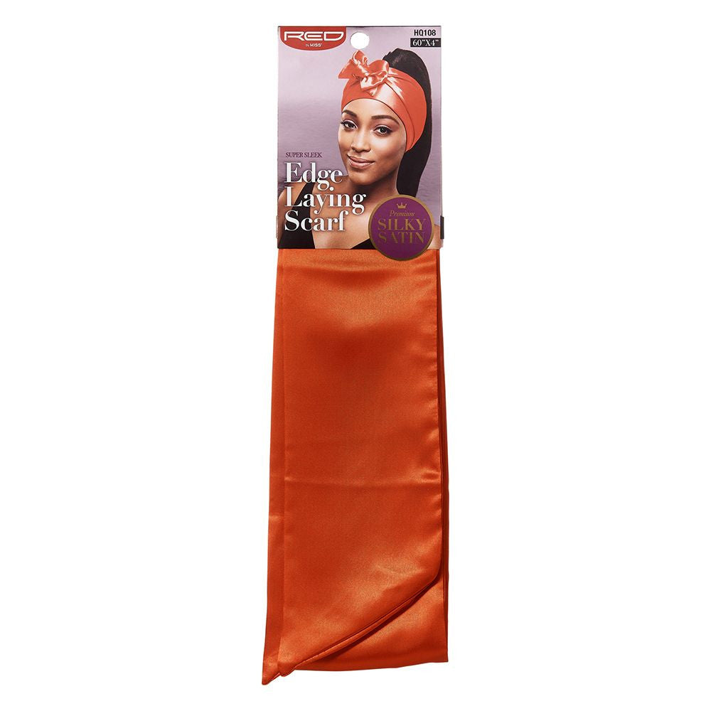 HQ604 - SILKY SATIN EDGE SCARF BROWN