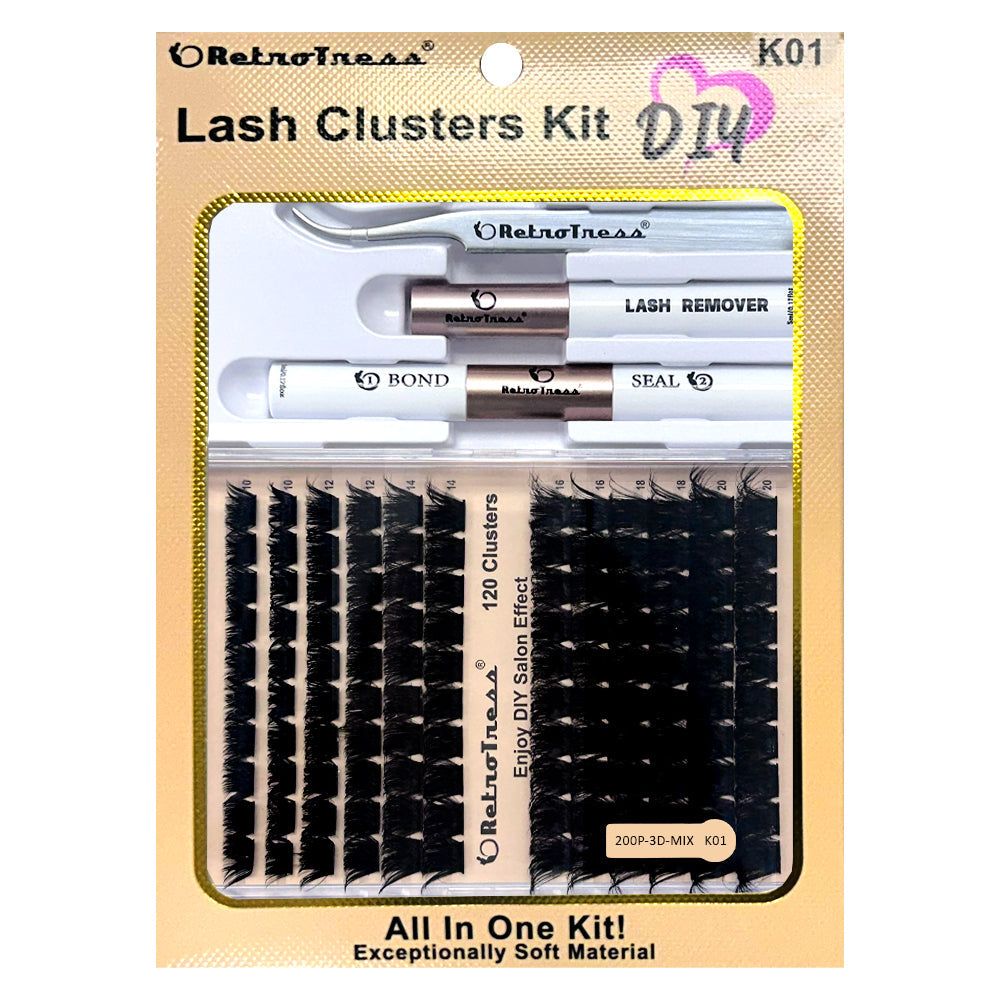 DIY Lash Extension Mix styles Lash Clusters Individual Explosive eyelashes with Bond&Seal Remover Tweezers