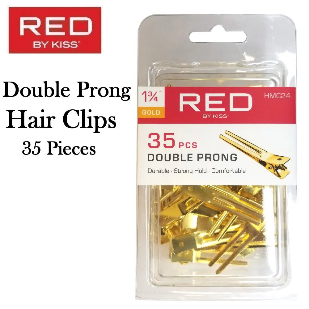 Red by Kiss 35 Pcs Double Prong Clips – 1¾" Gold