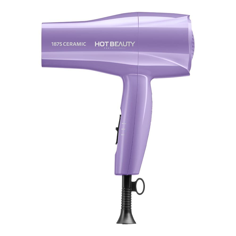 1875 Ceramic Hair Dryer Fast Drying & Multi-Setting Includes Comb & Detangler Purple