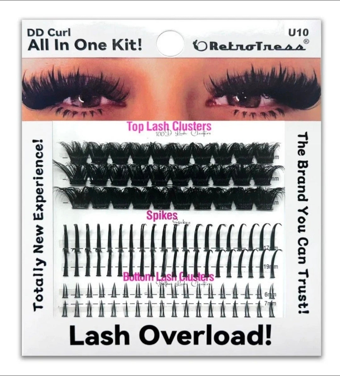 lash and spikes ALL IN ONE KIT 3 IN 1 BOX Lashes Extension Clusters Kit