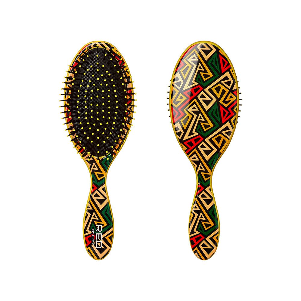 HH222 RED DESIGNED BRUSH OVAL