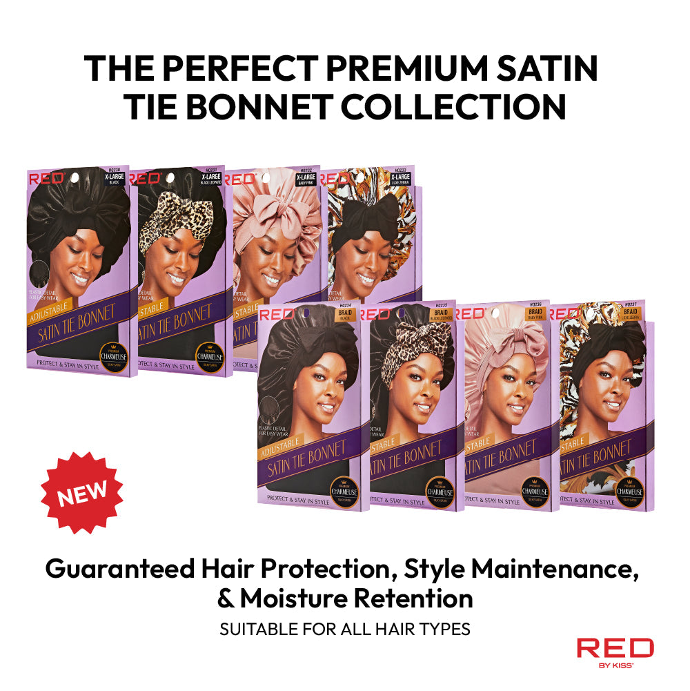 Adjustable Satin Bonnet with Tie Band – Extra Large Silky Cap for Braids, Locs & Curls